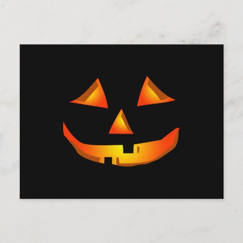 Cute Pumpkin Face Halloween Jack O Lantern Postcard