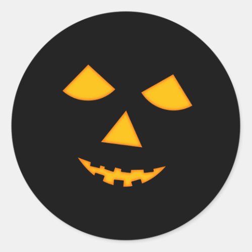 Cute Pumpkin Face Jack o Lantern Halloween Classic Round Sticker