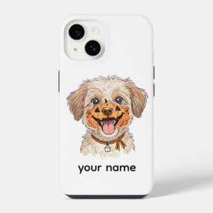 Cute Pumpkin Face Paint Dog Halloween Colored Penc iPhone 14 Case