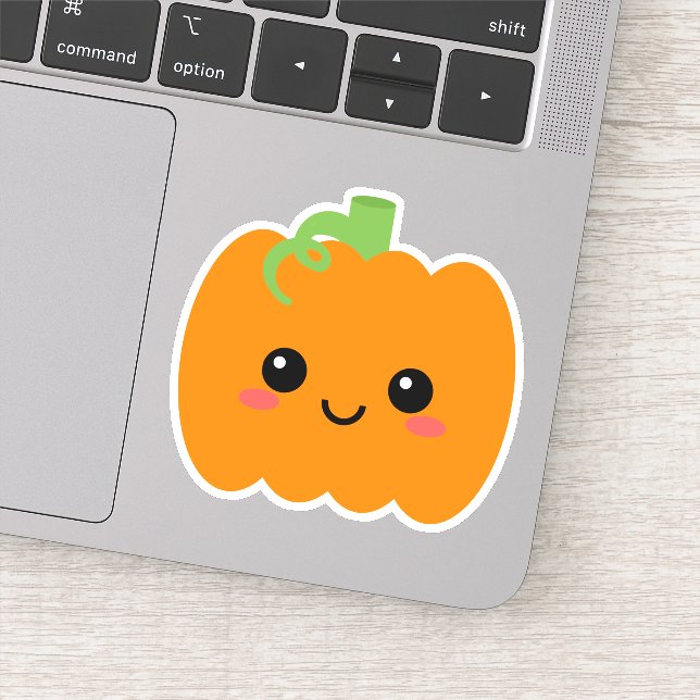 Cute Pumpkin Face Vinyl Sticker for Tumblers etc (Detail)