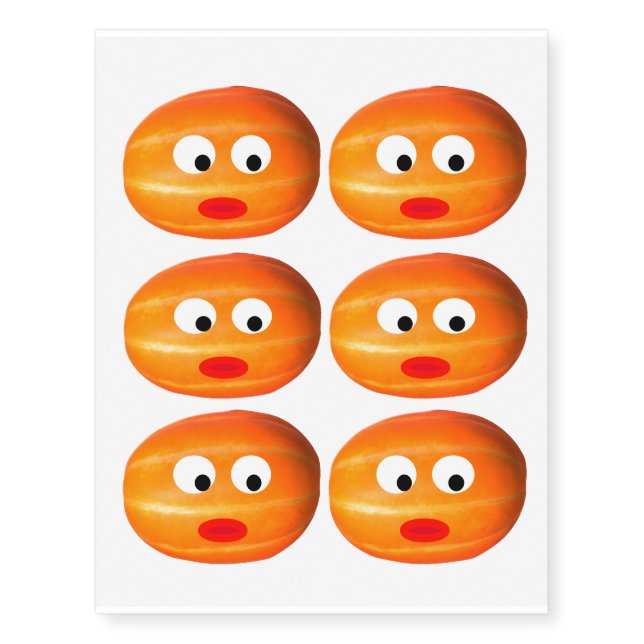 Cute Pumpkin Faces 4Marie Temporary Tattoos (Front)