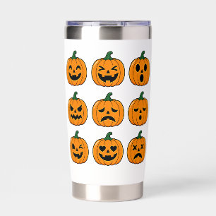 Cute Pumpkin Faces Halloween Design Insulated Tumbler
