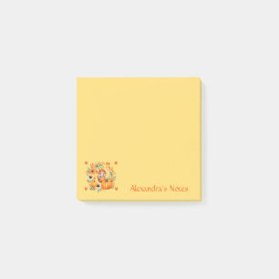 Cute Pumpkin Fairy in Autumn Wreath Post-it Notes