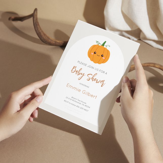Cute Pumpkin Fall Baby Shower Invitation (Creator Uploaded)