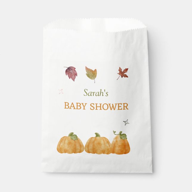 Cute Pumpkin Fall Baby Shower Invitation  Favor Bag (Front)