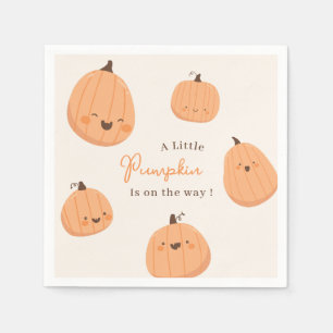 Cute Pumpkin Fall Gender Neutral Baby Shower Napkins