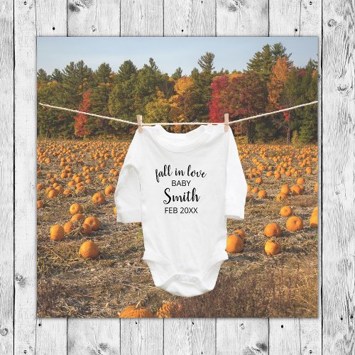 Cute Pumpkin Fall In Love Autumn Photo Pregnancy Announcement