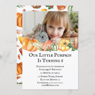 Cute pumpkin fall thanksgiving ANY AGE kids party Invitation