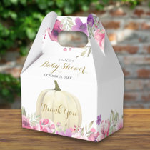 Cute Pumpkin Floral Thank You Baby Shower Favor Boxes