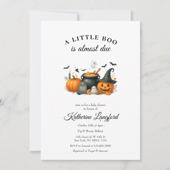 Cute Pumpkin Gender Neutral Halloween Baby Shower Invitation (Front)