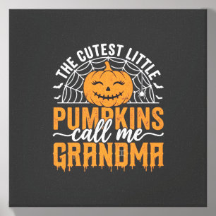 Cute Pumpkin Grandma Halloween Design_1 Canvas Photo Tile