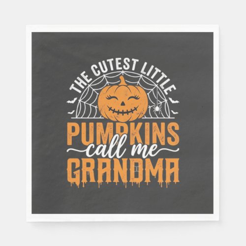 Cute Pumpkin Grandma Halloween Design_1 Napkins