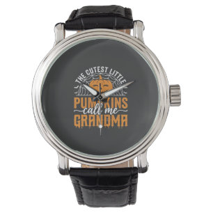 Cute Pumpkin Grandma Halloween Design_1 Watch