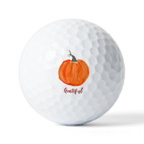 Cute Pumpkin Grateful Holiday Thanksgiving Golf Balls