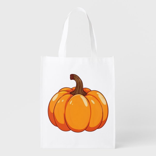 Cute Pumpkin Grocery Bag (Front)