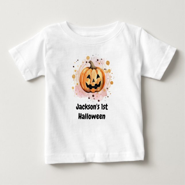 Cute Pumpkin Halloween Baby T-Shirt (Front)