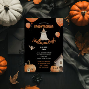 Cute Pumpkin Halloween Bash Invitation