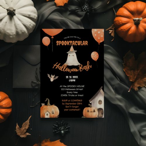 Cute Pumpkin Halloween Bash Invitation