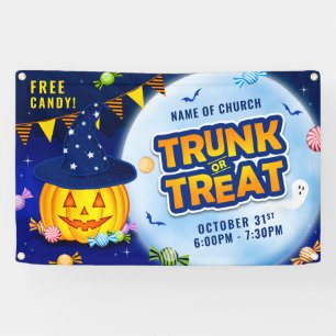 Cute Pumpkin Halloween Candy Trunk or Treat Banner