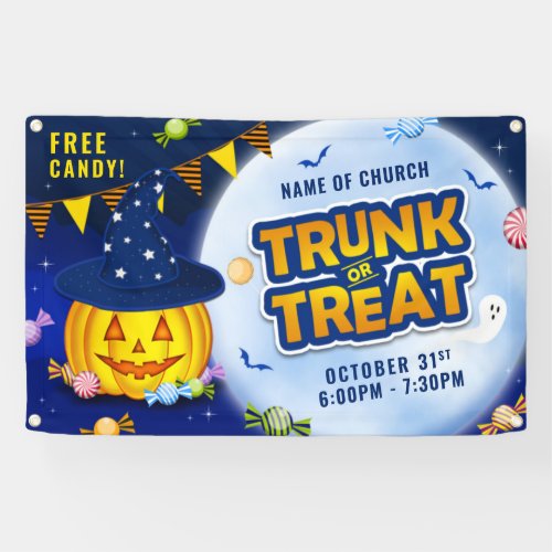 Cute Pumpkin Halloween Candy Trunk or Treat Banner