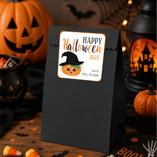 Cute Pumpkin Halloween Gift Sticker & Labels