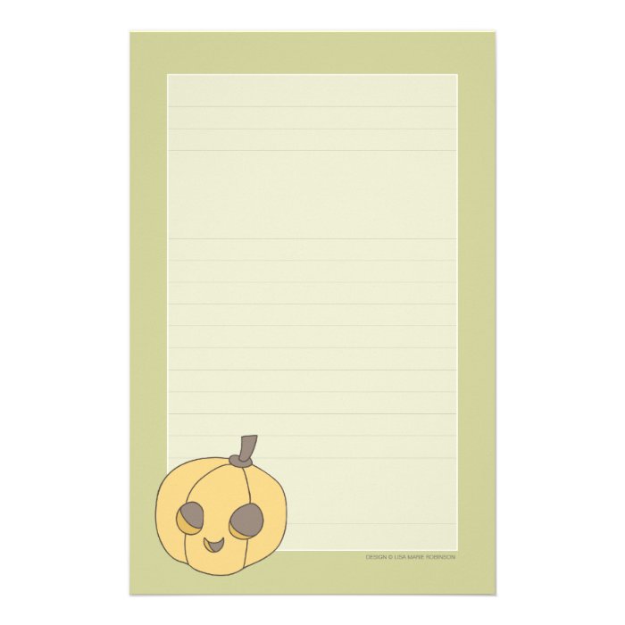 Cute Pumpkin  Halloween Note Paper Stationery