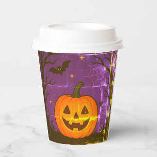 Cute Pumpkin Halloween Paper Cups for Parties 