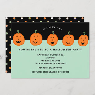 Cute Pumpkin Halloween Party Invitation