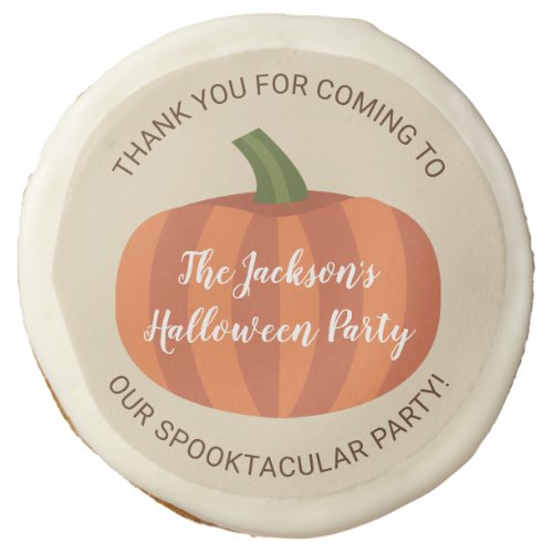 Cute Pumpkin Halloween Party Sweets Favor Sugar Cookie