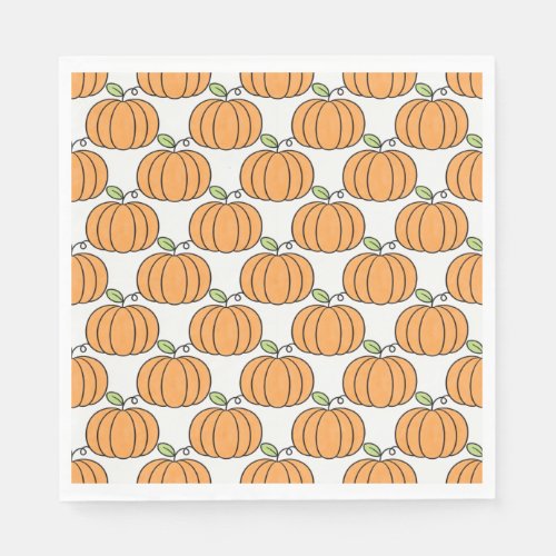 Cute Pumpkin Halloween Spooky Pattern Napkins