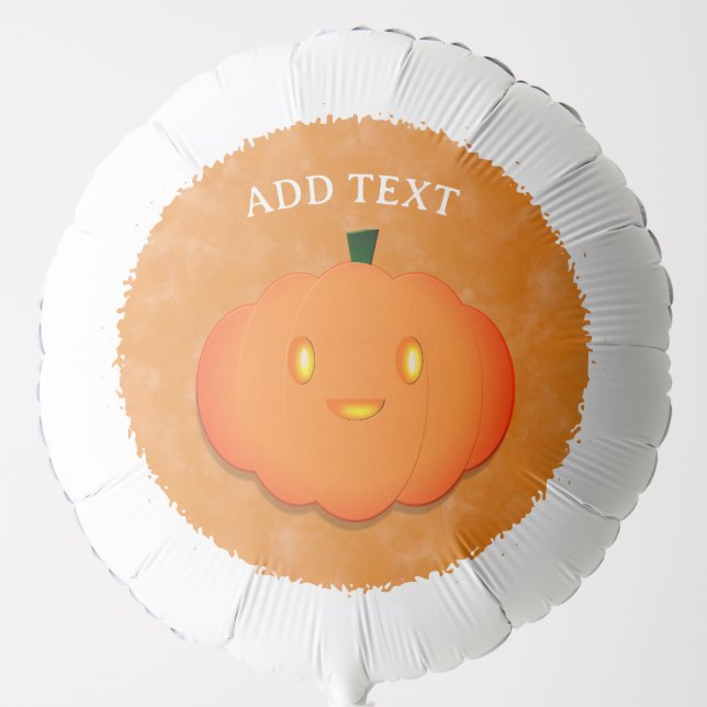 Cute Pumpkin Halloween Watercolor Baby Shower  Balloon (Front)