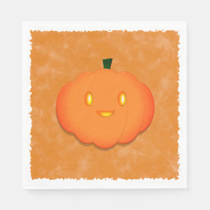 Cute Pumpkin Halloween Watercolor Baby Shower Napkins