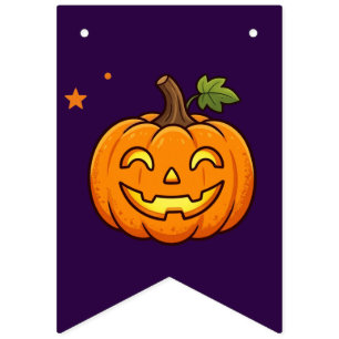 Cute Pumpkin Happy Halloween Bunting Garland Flags