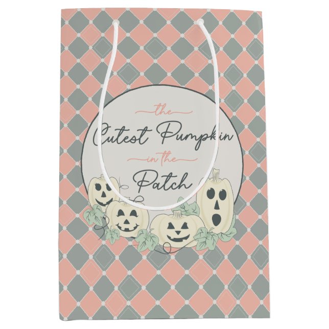 Cute Pumpkin–Happy Halloween Medium Gift Bag (Front)