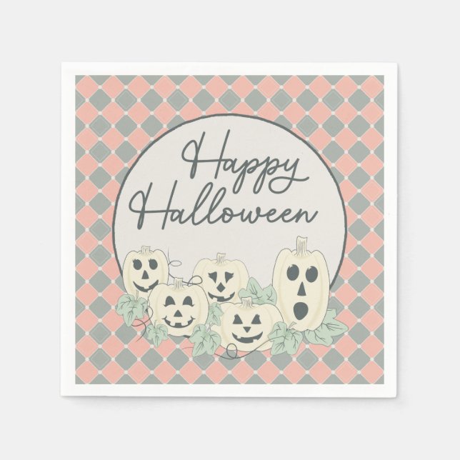 Cute Pumpkin–Happy Halloween Napkins (Front)