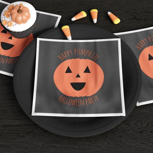 Cute Pumpkin Happy Halloween Party Napkins