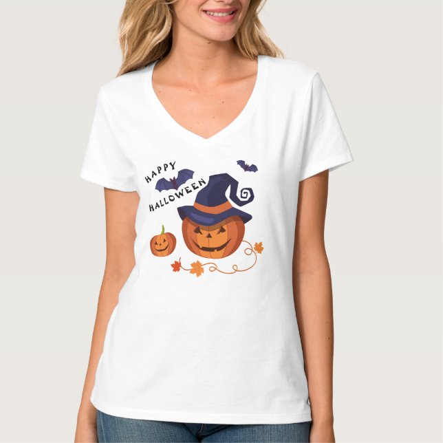 " Cute Pumpkin"  Happy Halloween T-Shirt (Front)