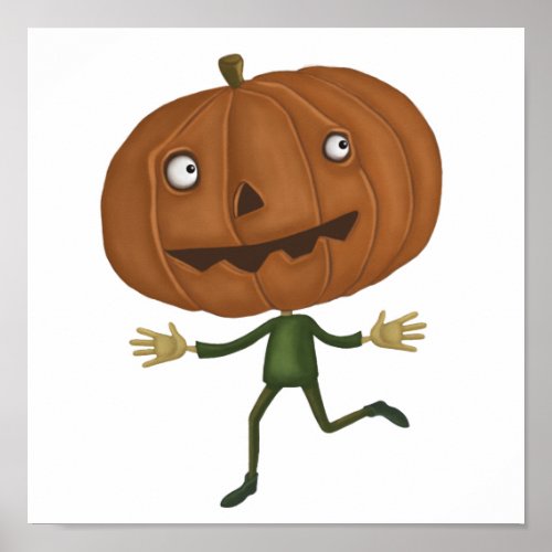 cute pumpkin head poster