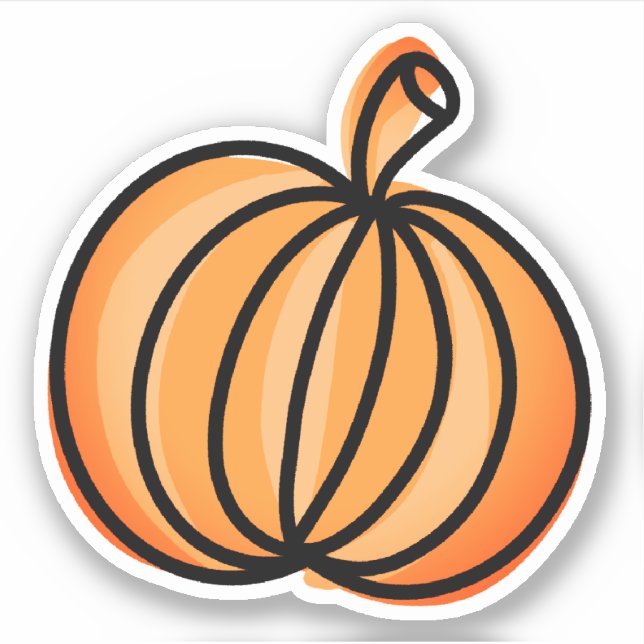 Cute Pumpkin Illustration Sticker (Front)
