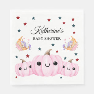 Cute Pumpkin Is On The Way   Halloween Baby Shower Napkins