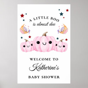 Cute Pumpkin Is On The Way Halloween Baby Shower Poster