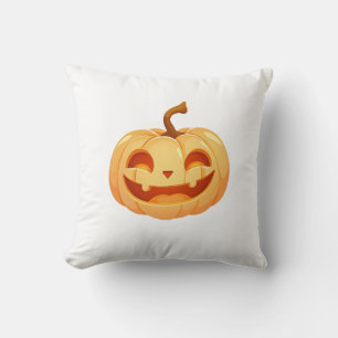 Cute Pumpkin Jack O Lantern Turtle Sea Halloween C Throw Pillow
