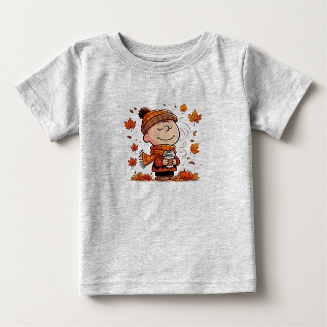 ​Cute Pumpkin Linus Fall Toddler & Baby T-Shirt (Front)