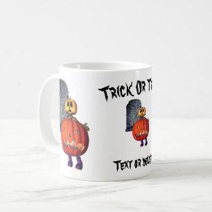 Cute Pumpkin Man Tombstone Halloween Personalized Coffee Mug