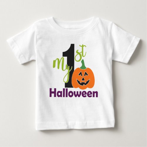 Cute Pumpkin My 1st Halloween Baby T_Shirt