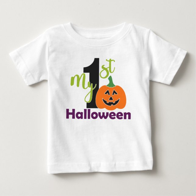 Cute Pumpkin, My 1st Halloween Baby T-Shirt (Front)