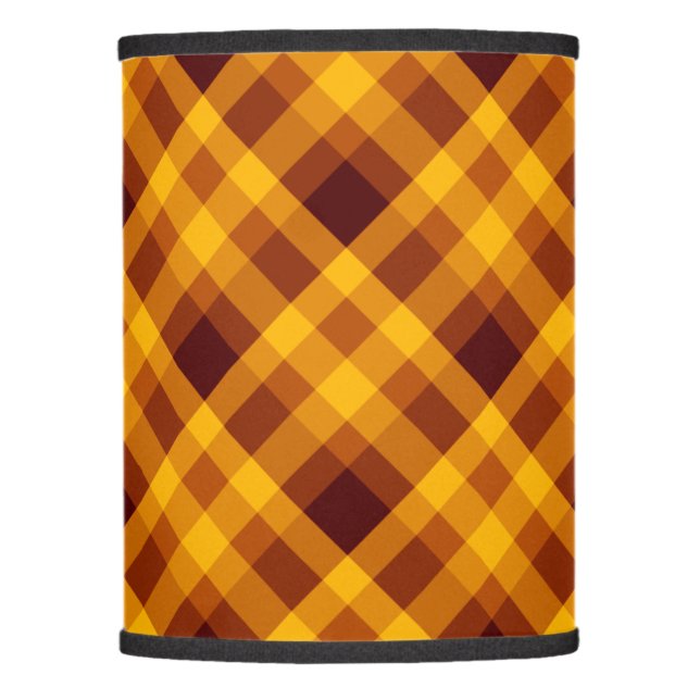 Cute Pumpkin Orange Plaid Lamp Shade (Front)