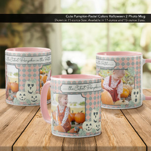 Cute Pumpkin–Pastel Colors Halloween 2 Photo Mug