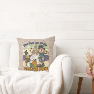 cute pumpkin patch Fall Seasonal Throw Pillow