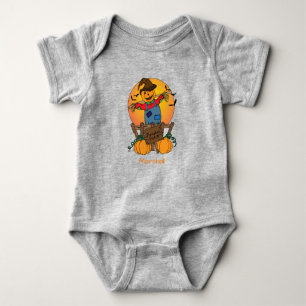 Cute Pumpkin Patch Scarecrow Toddler Halloween Baby Bodysuit